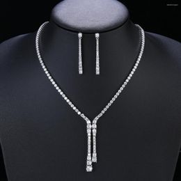 Necklace Earrings Set Bridal Jewellery CZ Crystal And Earring Suitable For Wedding Dinner Girlfriend Gift CN10317A