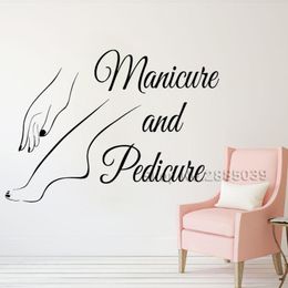 Manicure & Pedicure Art Mural Wall Sticker Nails Salon Beauty Salon Sign Wall Decor Decal Wallpepr Adesivo De Parede7586481