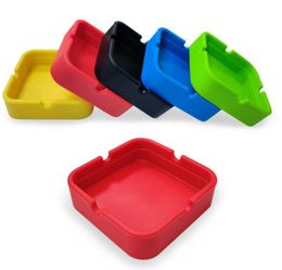 Silicone Colourful Square Ashtray Silicon Rubber Smoking Portable Ashtrays Herb Tobacco Holder Ash Tray Cigarette Jar Container Smo4251899