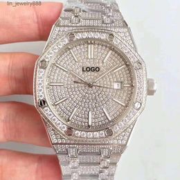 Japan Automatic Luxury Stainless Steel Full and All Iced out Diamonds Watches for men
