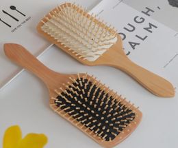 Wood Comb Professional Healthy Paddle Cushion Hair Loss Massage Brush Hairbrush Comb Scalp Hair Care Healthy Wooden Comb WLY BH4407364392