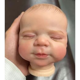 NPK 19inch Already Painted Reborn Doll Parts Quinlyn Cute Sleeping Baby 3D Painting with Visible Veins Cloth Body Included 240108