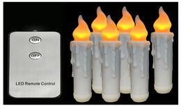 6pcsset LED Flameless Candles Battery Operate Lamp Dipped Flickering Electric Pillar Candles Wedding Party Decoration8274061