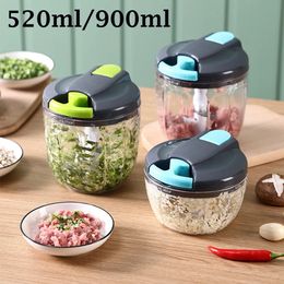 520ml900ml Manual Food Processor Vegetable Chopper Hand Pull Mincer Blender Mixer For Garlic Fruits Nuts Onions Peppers 240109