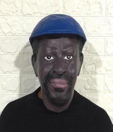 Realistic Black Man Male Latex Mask Goatee Beard Disguise Halloween Fancy Dress2419167