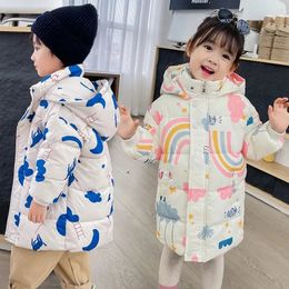 Girls Boys Down Jacket Winter Coats Children Clothes Hooded Windbreaker Coat For Kids 27 Years Cotton Warm Outerwear 240108