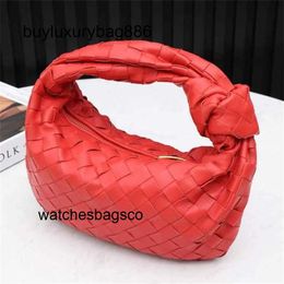 Genuine Leather Handbag Botteg Venet Jodies Designer Red Women Knitting Knotted Original Large Winter Dumpling Womens Shoulder