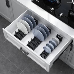 Kitchen Storage Drawer Dish Bowl Rack Countertops Plate Cutlery Space Aluminium Drain Adjustable Divider Drying Organiser