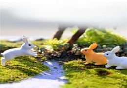 Miniature Rabbits Fairy Garden Terrarium Figurine Decor DIY Bonsai Resin Craft Room Home Micro Landscape Ornament Decoration Mini 2746353
