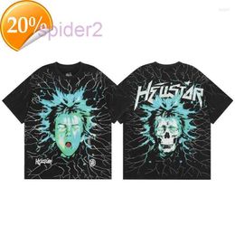 Men's t Shirts Hellstar Shirt Electric Kid Short Sleeve Tee Washed Do Old Black Hell Star Tshirt Men Women Clothing X2M2