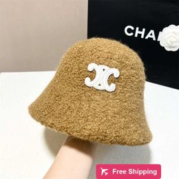 Designer Ball Caps Triumphal Arch Woollen Plush Bowl Hat Women's Bucket Hat New AutumnWinter Hat Fisherman Hat Winter Edition JAXR