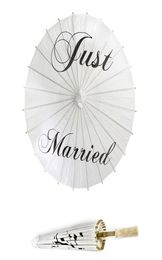 craft Paper Wedding umbrella Parasol favours Diameter 42cm Three Style Thank you Just married MRMRS Party po props 10pcs lot7568487