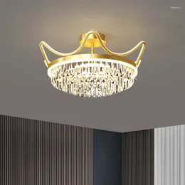 Chandeliers Postmodern Luxury Crystal Living Room Light Nordic Minimalist Atmosphere Bedroom Children's Crown Ceiling Lamps