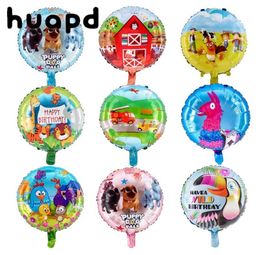 10pcs lot 18inch cartoon red house Brazil chick party aluminum foil helium balloon decoration animal toy 2205232856385