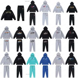 Trapstar Mens Tracksuits Sweater Trousers Set Designer Hoodies Streetwear Sweatshirts Sports Suit Embroidery Plush Letter Decoration Thick 718