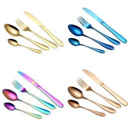 Stainless Steel Flatware Set Portable Cutlery Set For Outdoor Travel Picnic Dinnerware Sets Knife and fork soup Western cutlery se2258747