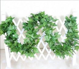 12pcsLot 22m artificial Fake plants green Ivy Leaves Artificial Grape Vine greenery garland wedding flower home decoration Cheap2641271