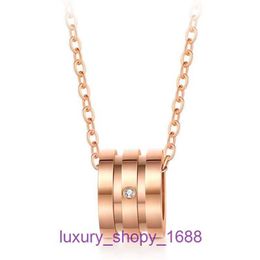 2024 new Designer Car tires's necklace Stainless steel Titanium inlaid real diamond small clover female clavicle Rose Gold With Original Box Pan