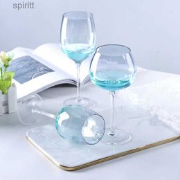 Wine Glasses Pearl Crystal Glass Wine Glasses Goblet Gradient Colour Rainbow Champagne Cup Lead-Free Light Luxury Home Wine Set Hand Blown YQ240105