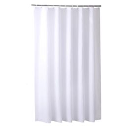 White Shower Curtains Waterproof Thick Solid Color Bath Curtains for el Bathroom Bathtub Large Wide Bathing Cover with Hooks 240108