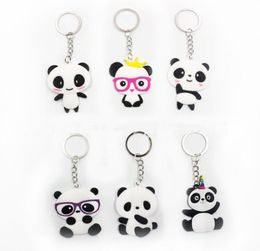 Panda Keychain Men Women Jewelry Silicone Key Ring Party Favor7812169