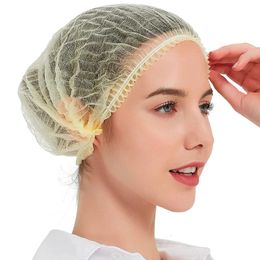 Disposable Hair Net 100Pcs Elastic Dustproof 21 inches Bouffant Caps Breathable Food Service Kitchen Shower Bath Hats Head Cover 240108