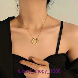 Car tires's Pendant Necklac Best sell Birthday Christmas Gift Same pancake studded diamond rose gold necklace for women versatile and With Original Box