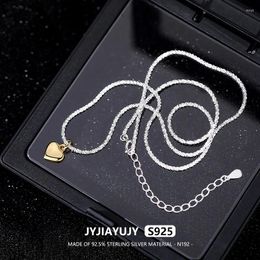 Chains JYJIAYUJY Whole Original Sterling Silver S925 Necklace In Stock Gold Heart Design Fashion Jewellery Gift Daily Use N192