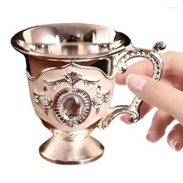 Wine Glasses Glass Small European Style Handle Cup Metal Handicraft Gift Home Decoration Tea