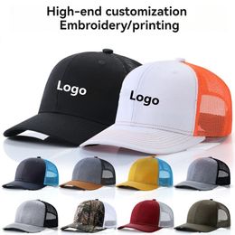 Trucker Hats Logo Custom Baseball Caps Hip Hop Adjustable Patchwork Snapback Adult Kids Size Embroidery Printing Logo Spring Summer Sun Visor