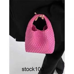 Jodie BottegaaVenetas Bag High Texture Hand Woven Small Tote Bag Handbag 2024 Large Capacity Trendy Vegetable Basket