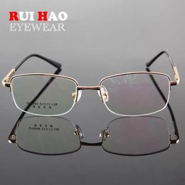 Half Rimelss Eyeglasses Frame Men Spring Temple Rectangle Optical Glasses Eyewear Prescription Spectacles 6040 240109