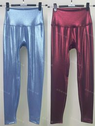 Women's Leggings Summer Spring Thin Glossy Shiny Skinny Sports Pants High Waist Elastic Pencil Trousers