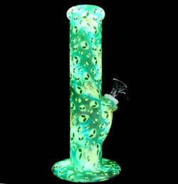 10 inches Silicone Smoking Bong with Alien Skull Design Glow in the Dark Unbreakable Straight Tube for Dry Herbs Tobacco6032452