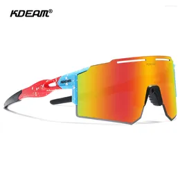Sunglasses Fashion Brand KDEAM Men Cycling Polarised With Original Box TR90 Mens Women Bicycle Bike Sports Eyewear Shades UV