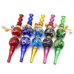 Colourful Blunt holder with Glow in the dark luminous Ball hookah mouth tips whole hookah Mouthpiece metal hookah tips6712587