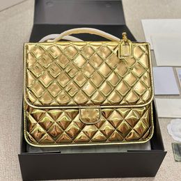 10a designer bag mirror patch leather bag small backpack gold backpack backpack backpack chain diamond grid women's bag 2024 new model