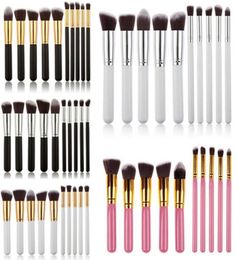 Professional Makeup Brush 10 Pcsset Soft SGM Kabuki Brush Woman Toiletry Make Up Kit Cosmetic Brush Kit Nylon Hair Wood Handle Ey9360853