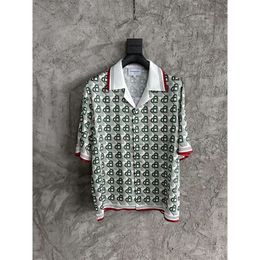 Casablanca Button Up Shirts Love Letter Printed Shirt Loose French Shirt Casual Polos