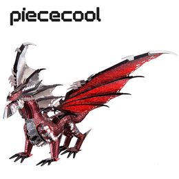 Piececool 3D Metal Puzzle The Black Dragon DIY Model Kits Assemble Jigsaw Toy Desktop Decoration GIFT For Adult 240108