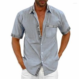 Men's Casual Shirts Summer 2024 Non Iron Cardigan Short Sleeve Fashion Business Polo Neck For Men Blouses Clothing