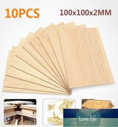 10Pcs 100x100x2mm Wooden Plate Model Balsa Wood Sheets DIY House Ship Aircraft2763524