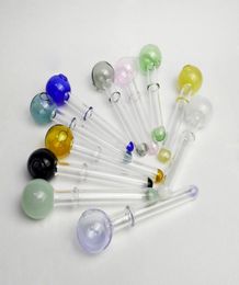 Coloured Pyrex Oil Burner Pipe Other Kitchen Dining Bar Tube Smoking Handle Pipes Glass Bulb7638089