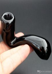 Straight Thicken Black Smoking Pipes Fashion Pyrex Oil Burner Hand Spoon Use for Tobacco1243408