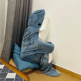 Blanket Cartoon Shark Sleeping Bag Pyjamas Office Nap Karakal High Quality Fabric Mermaid Shawl For Children Adult 221123247Q