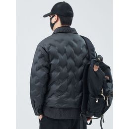 Men's down jacket, trendy brand shirt, down new style lapel, short warm and loose fitting national standard down jacket