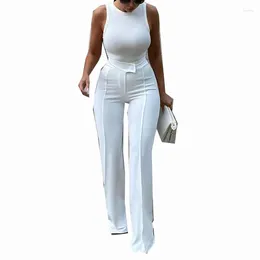 Women's Two Piece Pants STYLISH LADY Elegant White 2 Set Women Sleeveless Tops And Skinny Pant 2024 Summer Solid Club Party OL Outfits