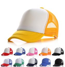 21colors Kids Trucker Cap children Mesh Caps Blank Trucker Hats Party Hats Snapback Hats Girls Boys Toddler Cap ZC012 50pcs9082855