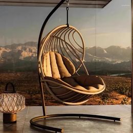 Camp Furniture Leisure Garden Hanging Basket Single Swing Lazy Balcony Indoor Rocking Chair Villa Salon De Jardin Custom