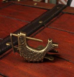 Chinese Vintage Padlock Fish Shape Lock Notebook Luggage Antique Padlock With Key Suitcase Locks Hardware1941323